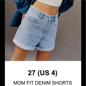 Zara Mom Fit Jean Shorts NWT